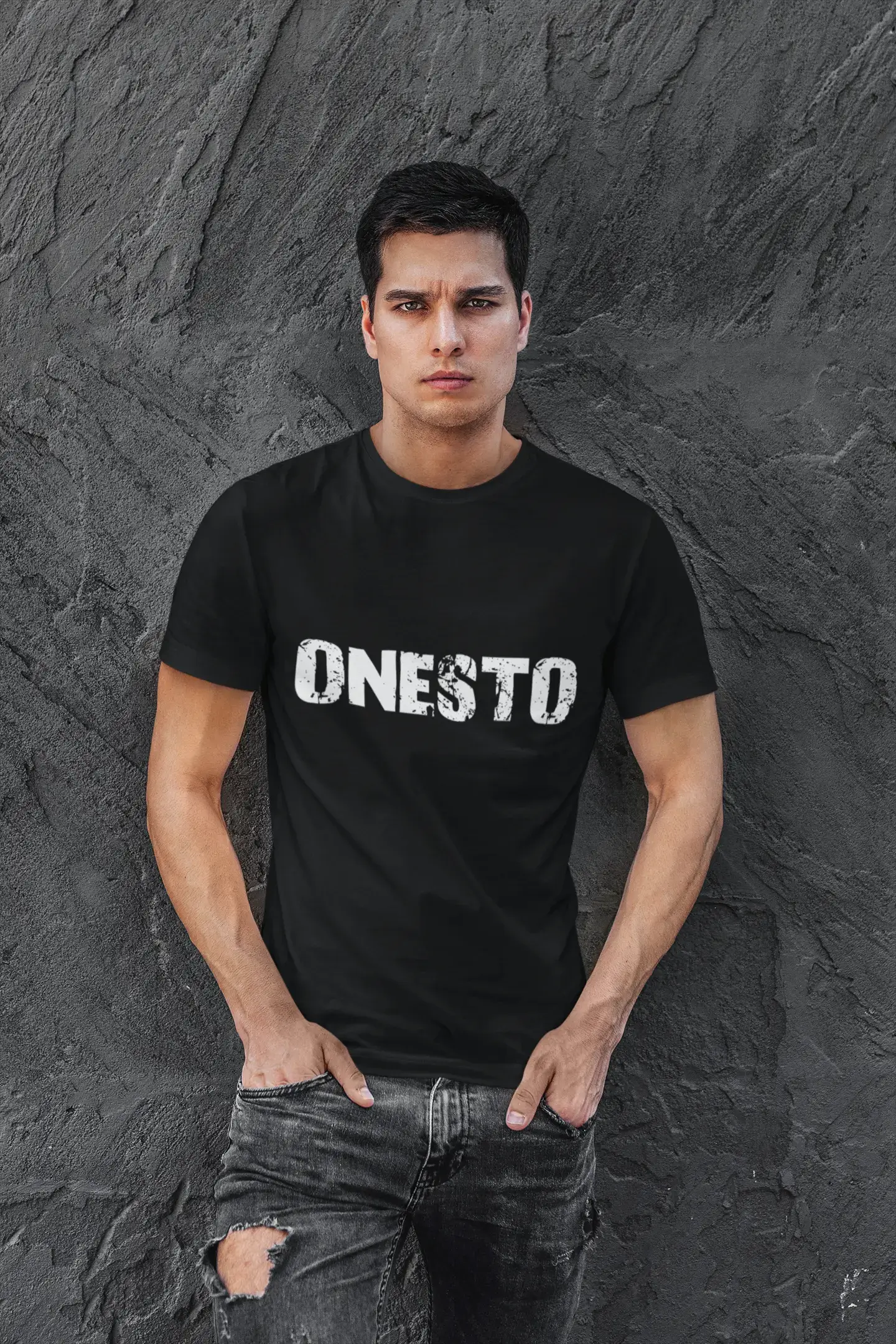 onesto, Men's Short Sleeve Round Neck T-shirt 00017