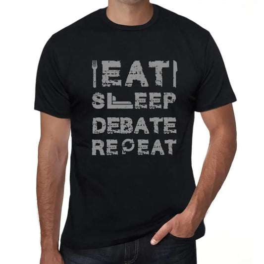 Men's Graphic T-Shirt Eat Sleep Debate Repeat Eco-Friendly Limited Edition Short Sleeve Tee-Shirt Vintage Birthday Gift Novelty