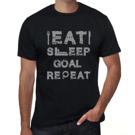Men's Graphic T-Shirt Eat Sleep Goal Repeat Eco-Friendly Limited Edition Short Sleeve Tee-Shirt Vintage Birthday Gift Novelty