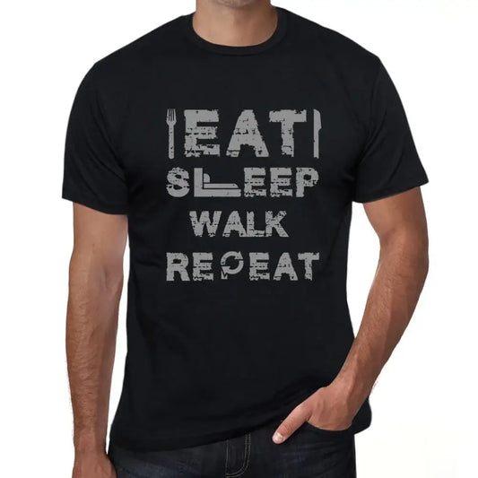 Men's Graphic T-Shirt Eat Sleep Walk Repeat Eco-Friendly Limited Edition Short Sleeve Tee-Shirt Vintage Birthday Gift Novelty