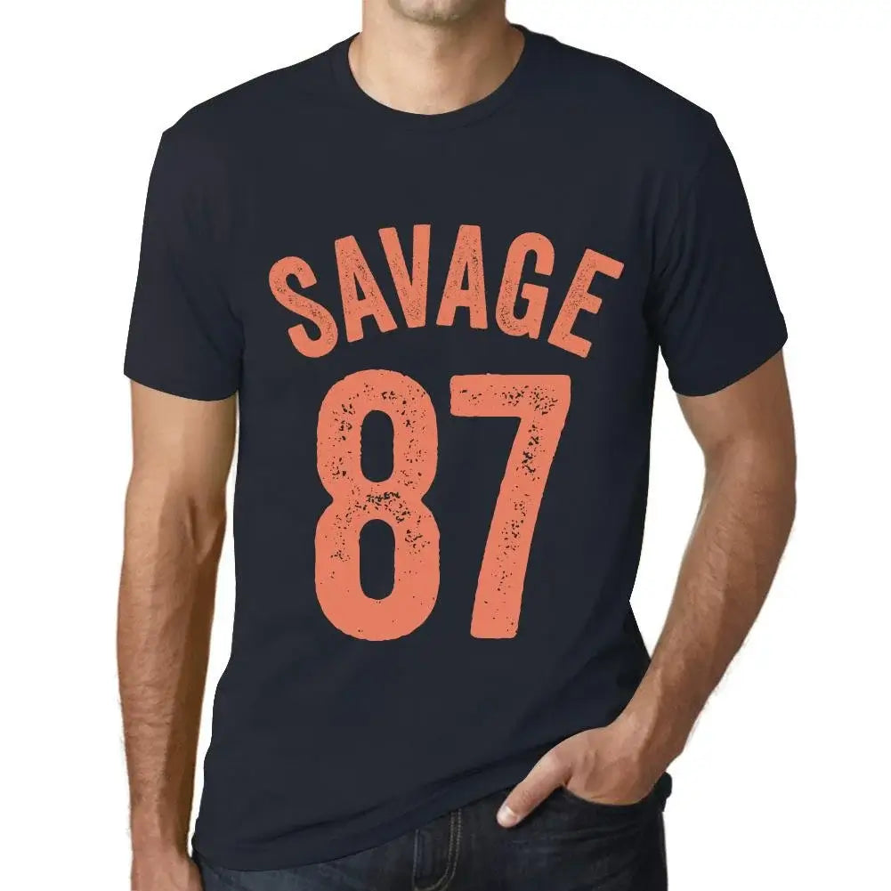 Men's Graphic T-Shirt Savage 87 87th Birthday Anniversary 87 Year Old Gift 1937 Vintage Eco-Friendly Short Sleeve Novelty Tee