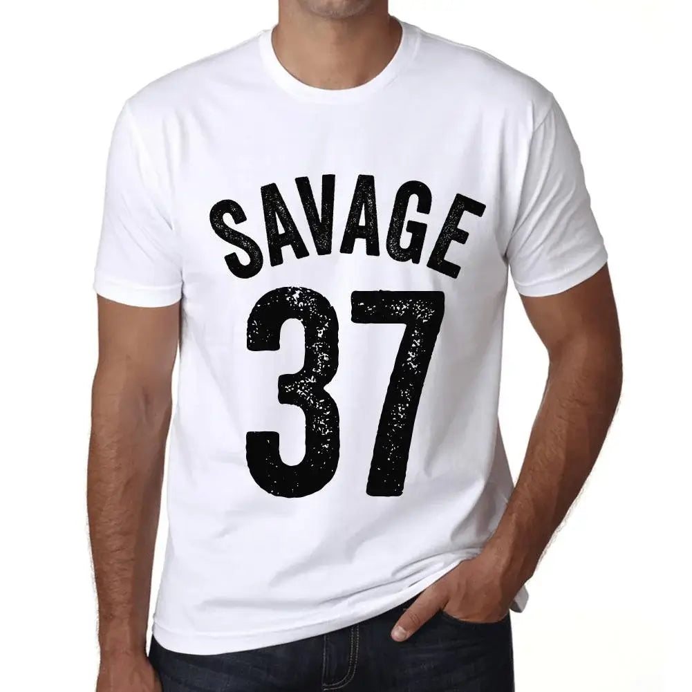 Men's Graphic T-Shirt Savage 37 37th Birthday Anniversary 37 Year Old Gift 1987 Vintage Eco-Friendly Short Sleeve Novelty Tee