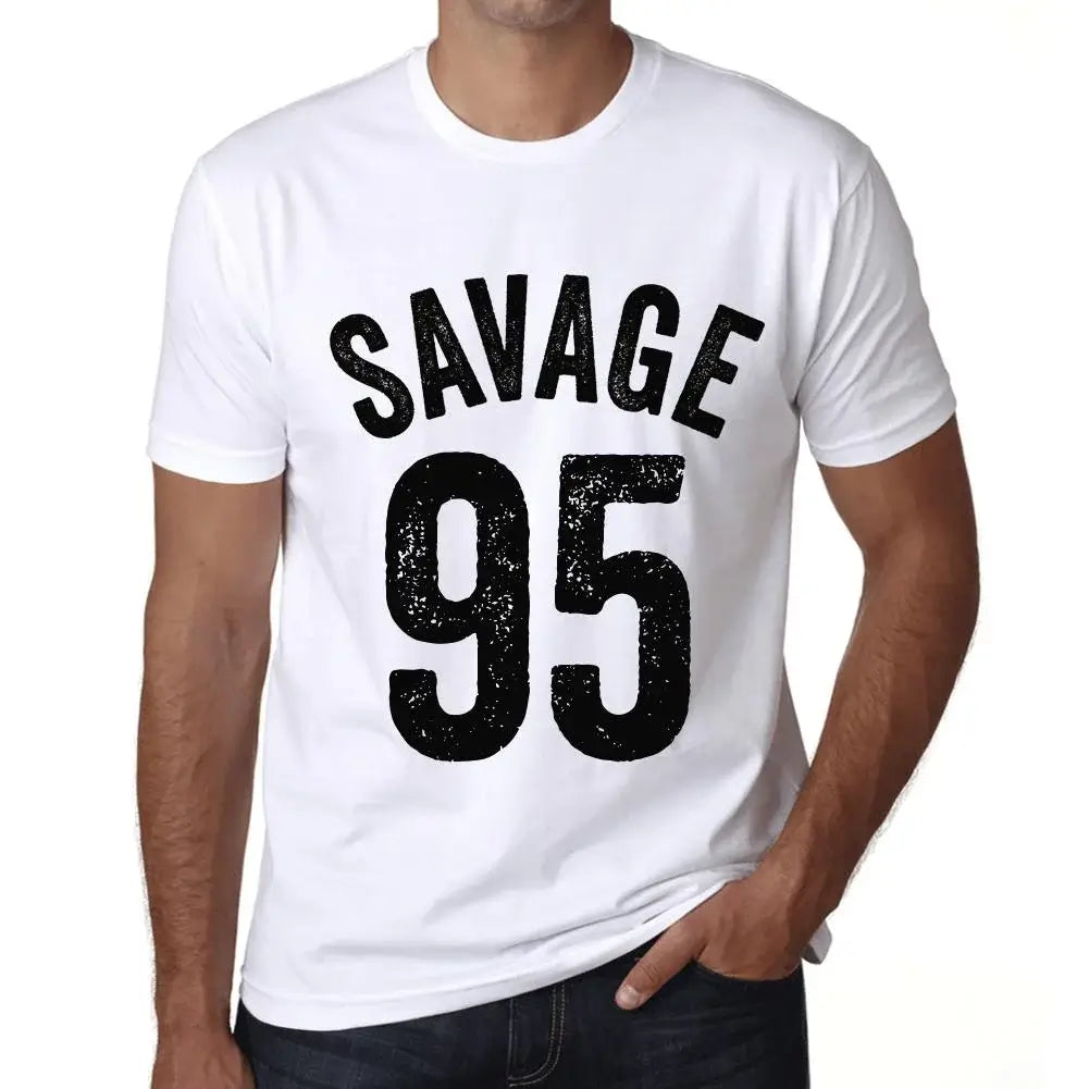 Men's Graphic T-Shirt Savage 95 95th Birthday Anniversary 95 Year Old Gift 1929 Vintage Eco-Friendly Short Sleeve Novelty Tee