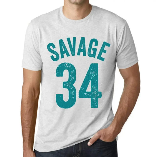 Men's Graphic T-Shirt Savage 34 34th Birthday Anniversary 34 Year Old Gift 1990 Vintage Eco-Friendly Short Sleeve Novelty Tee