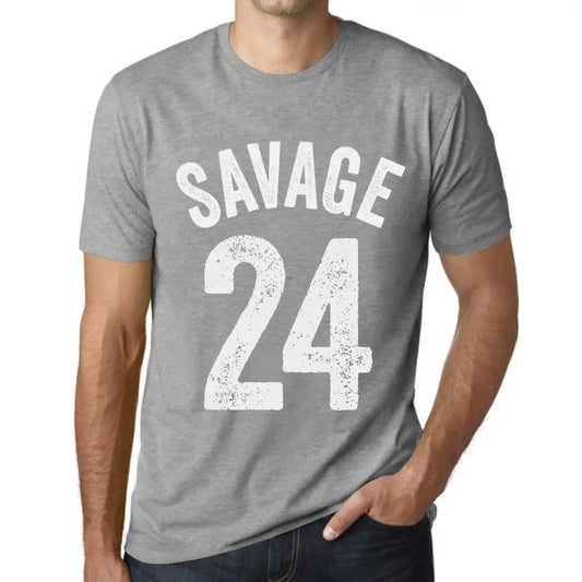 Men's Graphic T-Shirt Savage 24 24th Birthday Anniversary 24 Year Old Gift 2000 Vintage Eco-Friendly Short Sleeve Novelty Tee