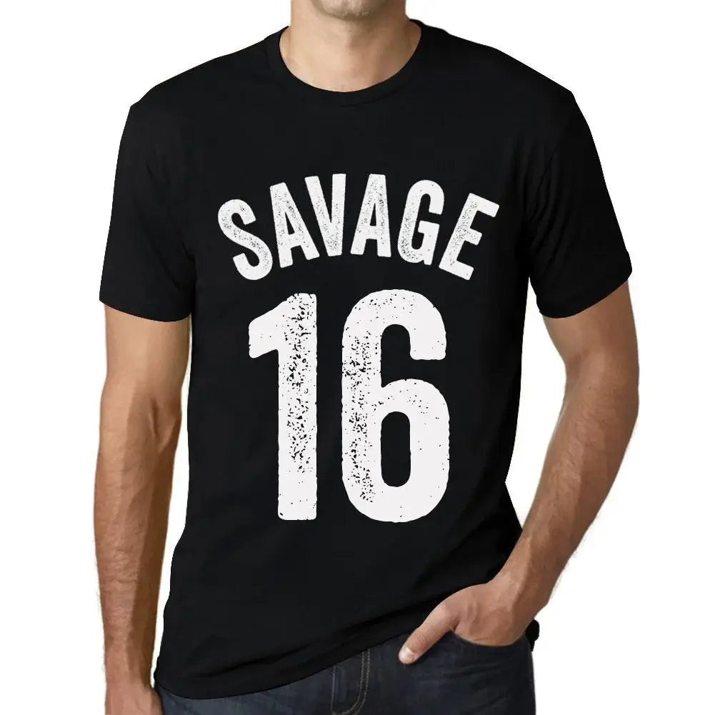 Men's Graphic T-Shirt Savage 16 16th Birthday Anniversary 16 Year Old Gift 2008 Vintage Eco-Friendly Short Sleeve Novelty Tee