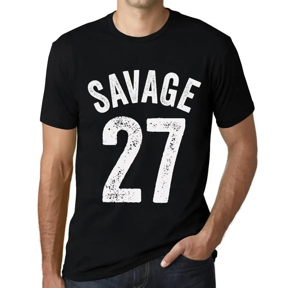 Men's Graphic T-Shirt Savage 27 27th Birthday Anniversary 27 Year Old Gift 1997 Vintage Eco-Friendly Short Sleeve Novelty Tee