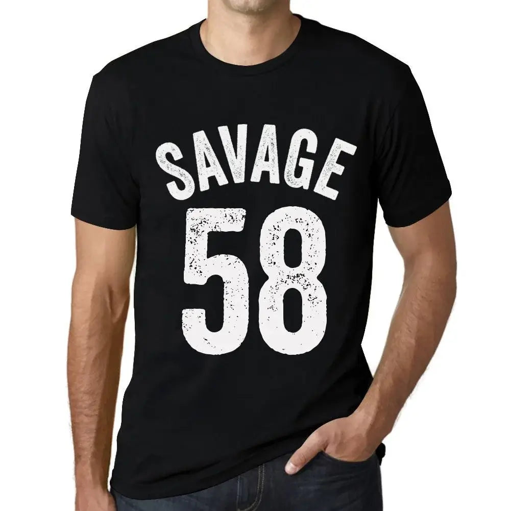 Men's Graphic T-Shirt Savage 58 58th Birthday Anniversary 58 Year Old Gift 1966 Vintage Eco-Friendly Short Sleeve Novelty Tee