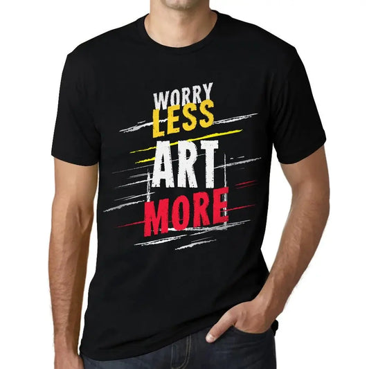 Men's Graphic T-Shirt Worry Less Art More Eco-Friendly Limited Edition Short Sleeve Tee-Shirt Vintage Birthday Gift Novelty
