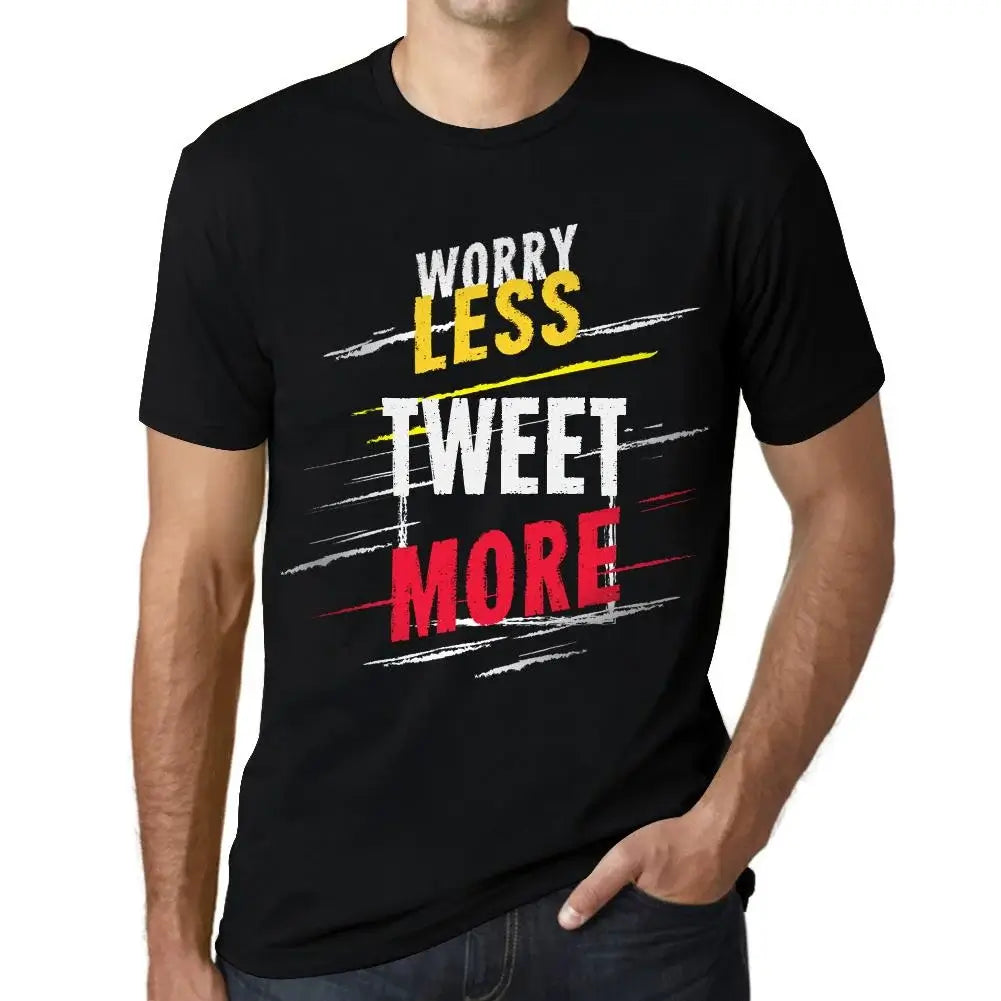 Men's Graphic T-Shirt Worry Less Tweet More Eco-Friendly Limited Edition Short Sleeve Tee-Shirt Vintage Birthday Gift Novelty