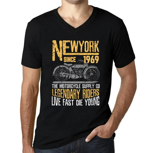 Men's Graphic T-Shirt V Neck Motorcycle Legendary Riders Since 1969 55th Birthday Anniversary 55 Year Old Gift 1969 Vintage Eco-Friendly Short Sleeve Novelty Tee