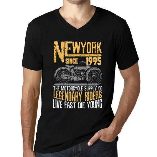 Men's Graphic T-Shirt V Neck Motorcycle Legendary Riders Since 1995 29th Birthday Anniversary 29 Year Old Gift 1995 Vintage Eco-Friendly Short Sleeve Novelty Tee