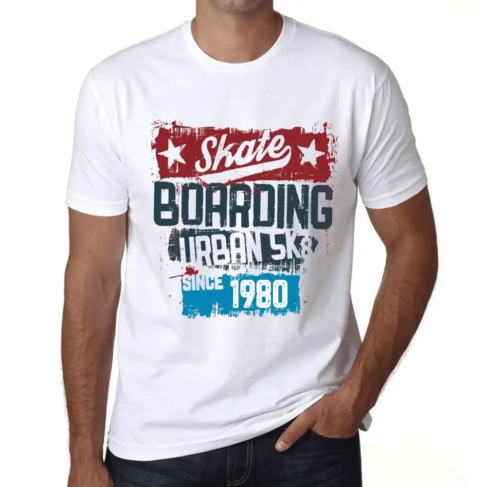 Men's Graphic T-Shirt Urban Skateboard Since 1980 44th Birthday Anniversary 44 Year Old Gift 1980 Vintage Eco-Friendly Short Sleeve Novelty Tee