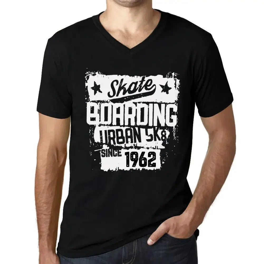 Men's Graphic T-Shirt V Neck Urban Skateboard Since 1962 62nd Birthday Anniversary 62 Year Old Gift 1962 Vintage Eco-Friendly Short Sleeve Novelty Tee