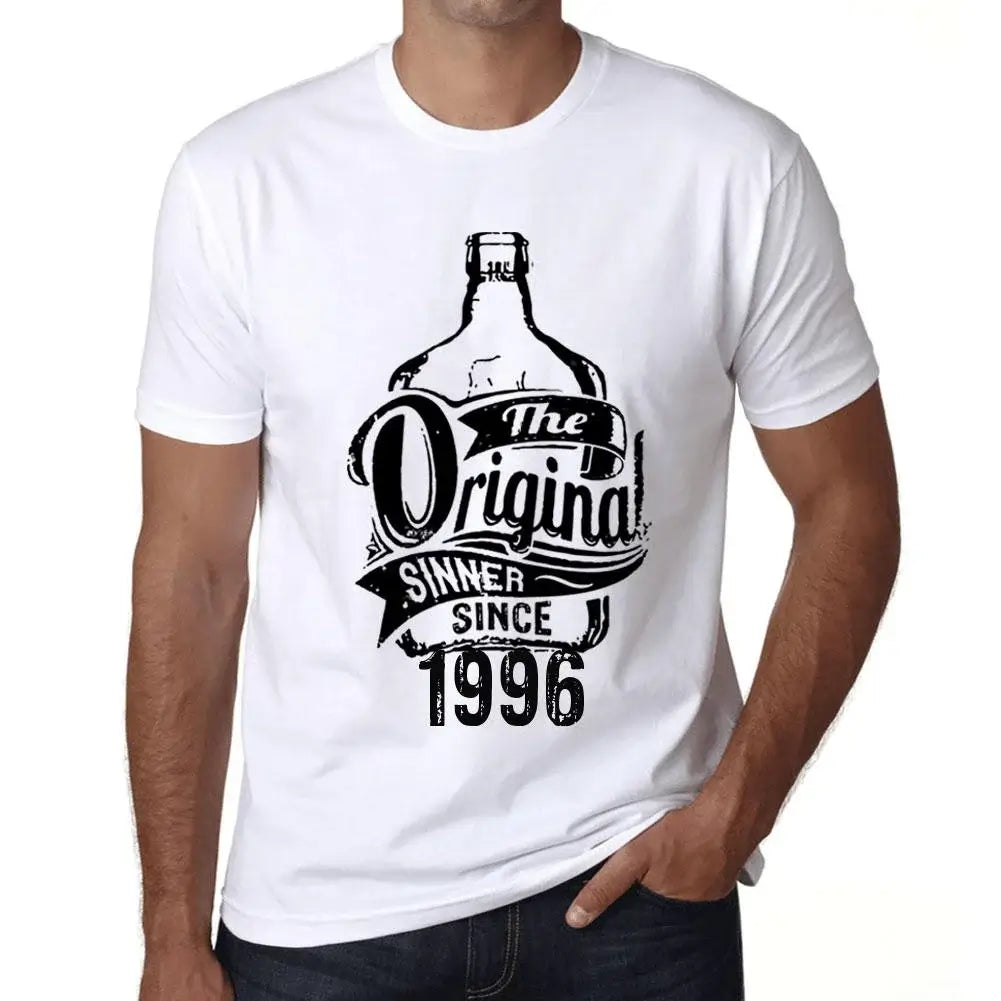 Men's Graphic T-Shirt The Original Sinner Since 1996 28th Birthday Anniversary 28 Year Old Gift 1996 Vintage Eco-Friendly Short Sleeve Novelty Tee