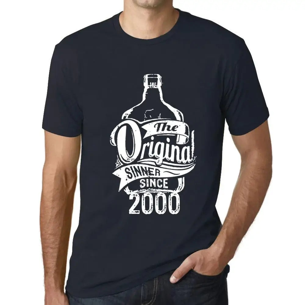 Men's Graphic T-Shirt The Original Sinner Since 2000 24th Birthday Anniversary 24 Year Old Gift 2000 Vintage Eco-Friendly Short Sleeve Novelty Tee