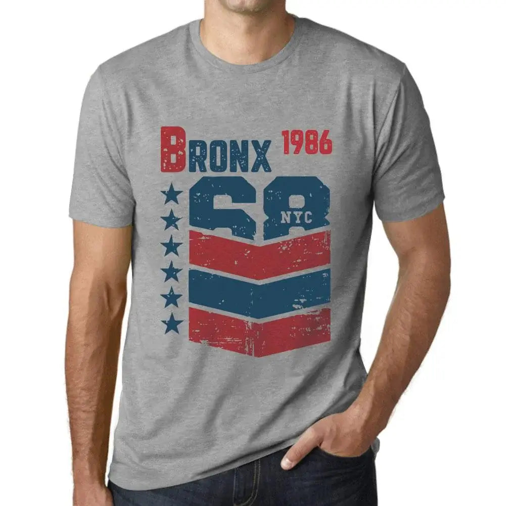 Men's Graphic T-Shirt Bronx 1986 38th Birthday Anniversary 38 Year Old Gift 1986 Vintage Eco-Friendly Short Sleeve Novelty Tee