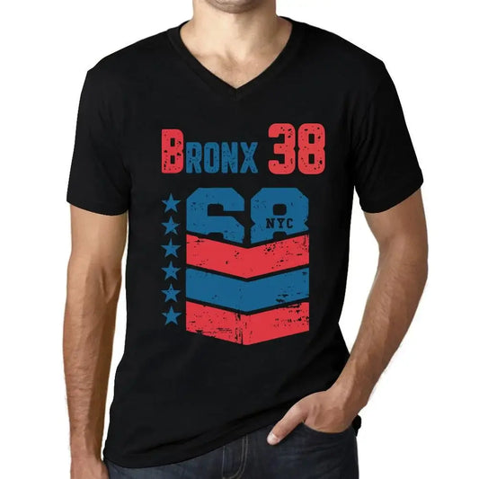 Men's Graphic T-Shirt V Neck Bronx 38 38th Birthday Anniversary 38 Year Old Gift 1986 Vintage Eco-Friendly Short Sleeve Novelty Tee