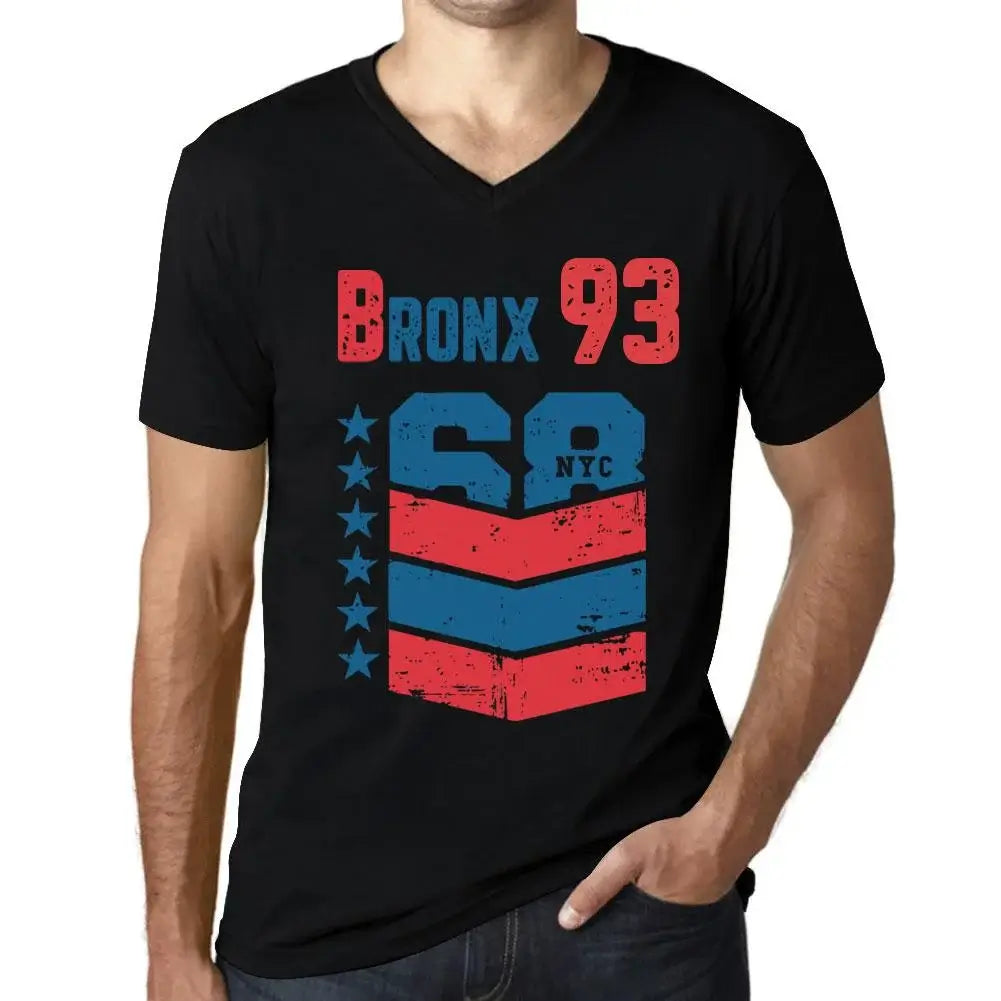 Men's Graphic T-Shirt V Neck Bronx 93 93rd Birthday Anniversary 93 Year Old Gift 1931 Vintage Eco-Friendly Short Sleeve Novelty Tee