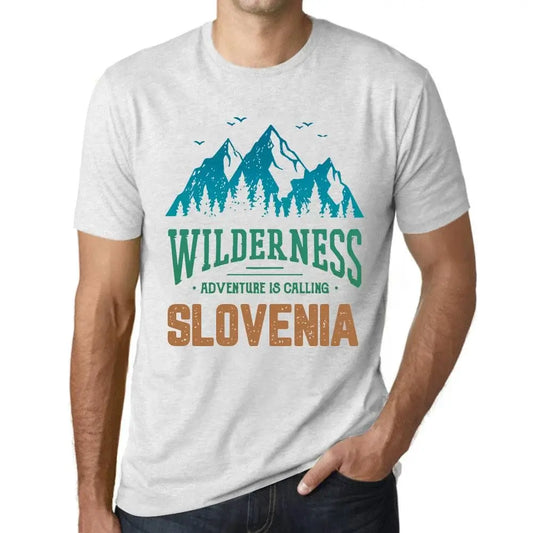 Men's Graphic T-Shirt Wilderness, Adventure Is Calling Slovenia Eco-Friendly Limited Edition Short Sleeve Tee-Shirt Vintage Birthday Gift Novelty