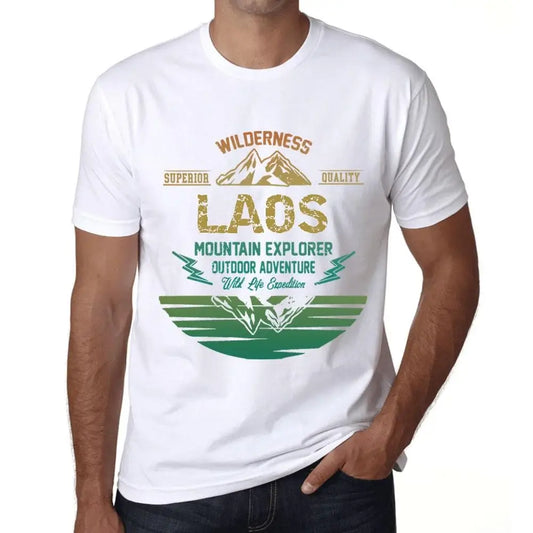 Men's Graphic T-Shirt Outdoor Adventure, Wilderness, Mountain Explorer Laos Eco-Friendly Limited Edition Short Sleeve Tee-Shirt Vintage Birthday Gift Novelty