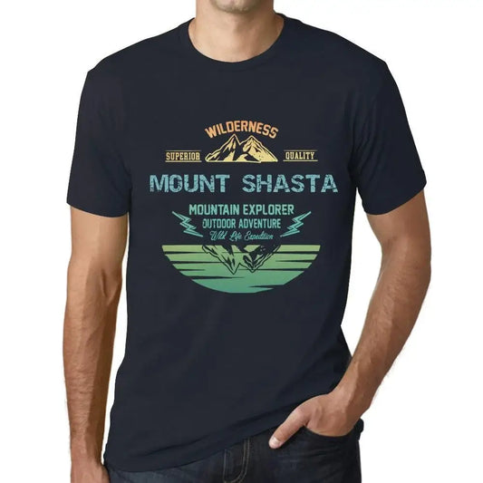 Men's Graphic T-Shirt Outdoor Adventure, Wilderness, Mountain Explorer Mount Shasta Eco-Friendly Limited Edition Short Sleeve Tee-Shirt Vintage Birthday Gift Novelty