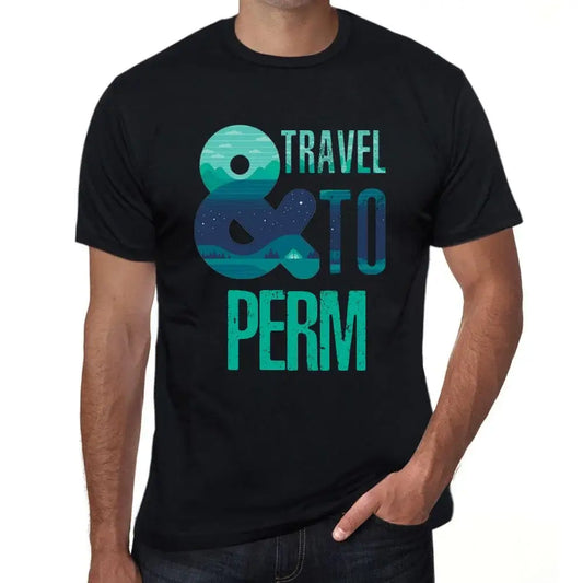 Men's Graphic T-Shirt And Travel To Perm Eco-Friendly Limited Edition Short Sleeve Tee-Shirt Vintage Birthday Gift Novelty
