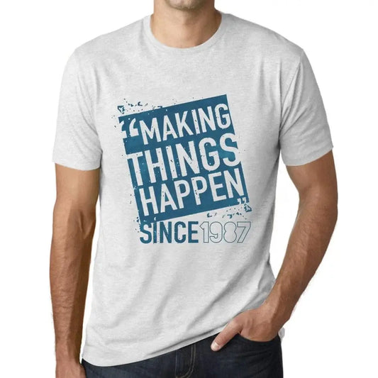 Men's Graphic T-Shirt Making Things Happen Since 1987 37th Birthday Anniversary 37 Year Old Gift 1987 Vintage Eco-Friendly Short Sleeve Novelty Tee
