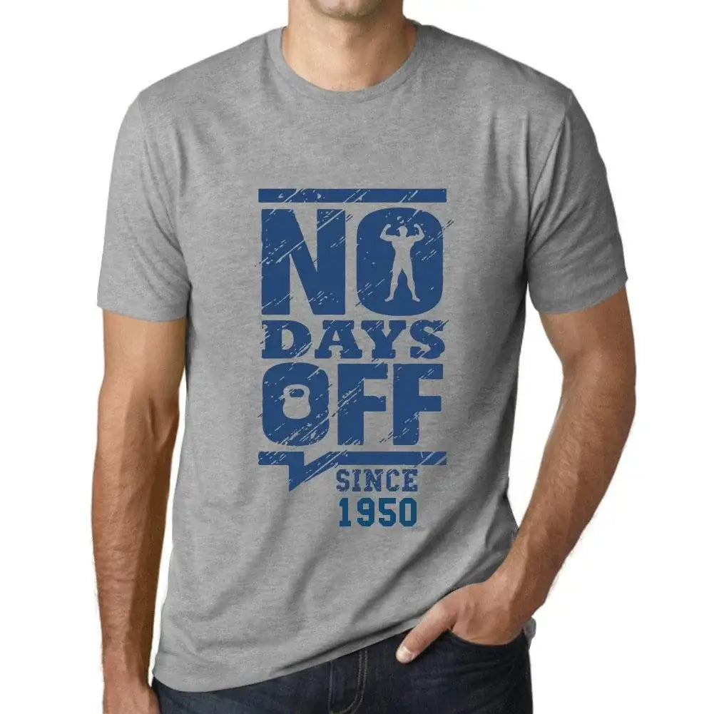 Men's Graphic T-Shirt No Days Off Since 1950 74th Birthday Anniversary 74 Year Old Gift 1950 Vintage Eco-Friendly Short Sleeve Novelty Tee