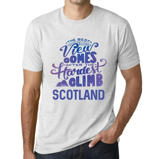 Men's Graphic T-Shirt The Best View Comes After Hardest Mountain Climb Scotland Eco-Friendly Limited Edition Short Sleeve Tee-Shirt Vintage Birthday Gift Novelty