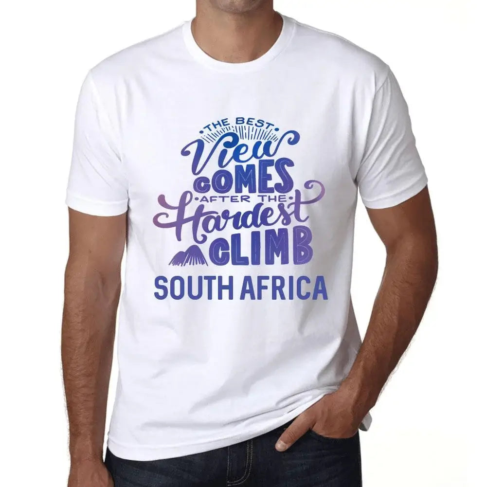 Men's Graphic T-Shirt The Best View Comes After Hardest Mountain Climb South Africa Eco-Friendly Limited Edition Short Sleeve Tee-Shirt Vintage Birthday Gift Novelty