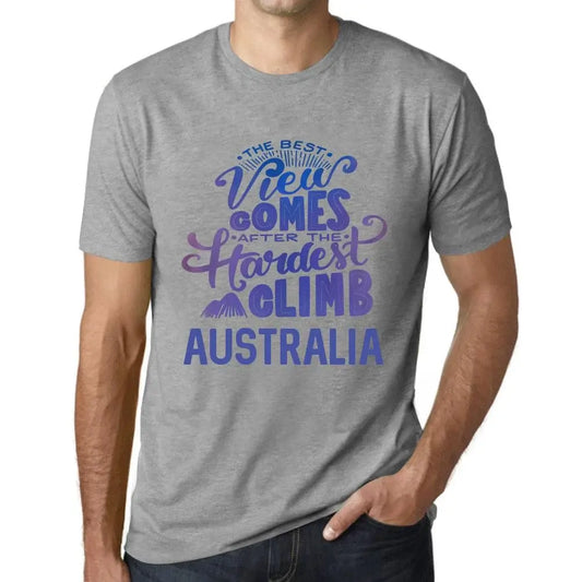 Men's Graphic T-Shirt The Best View Comes After Hardest Mountain Climb Australia Eco-Friendly Limited Edition Short Sleeve Tee-Shirt Vintage Birthday Gift Novelty