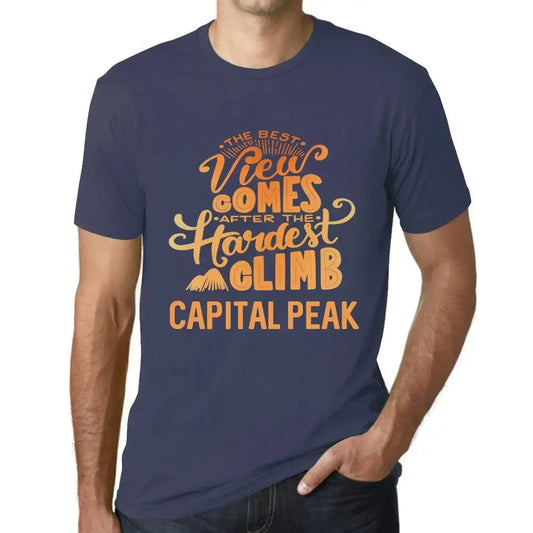 Men's Graphic T-Shirt The Best View Comes After Hardest Mountain Climb Capital Peak Eco-Friendly Limited Edition Short Sleeve Tee-Shirt Vintage Birthday Gift Novelty