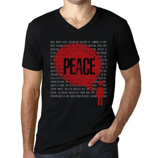 Men's Graphic T-Shirt V Neck Thoughts Peace Eco-Friendly Limited Edition Short Sleeve Tee-Shirt Vintage Birthday Gift Novelty