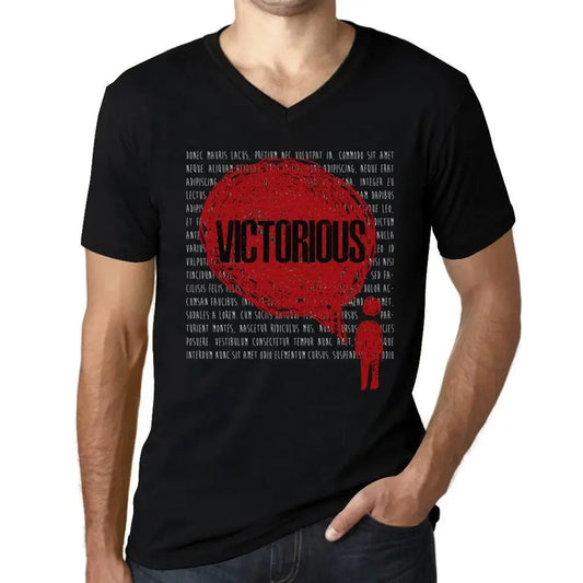 Men's Graphic T-Shirt V Neck Thoughts Victorious Eco-Friendly Limited Edition Short Sleeve Tee-Shirt Vintage Birthday Gift Novelty