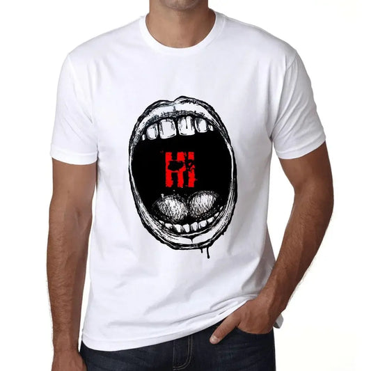 Men's Graphic T-Shirt Mouth Expressions Hi Eco-Friendly Limited Edition Short Sleeve Tee-Shirt Vintage Birthday Gift Novelty