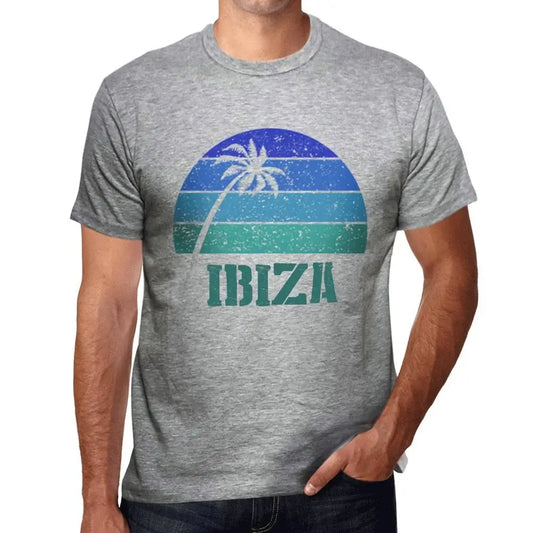 Men's Graphic T-Shirt Palm, Beach, Sunset In Ibiza Eco-Friendly Limited Edition Short Sleeve Tee-Shirt Vintage Birthday Gift Novelty