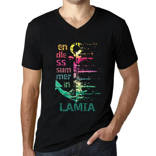 Men's Graphic T-Shirt V Neck Endless Summer In Lamia Eco-Friendly Limited Edition Short Sleeve Tee-Shirt Vintage Birthday Gift Novelty
