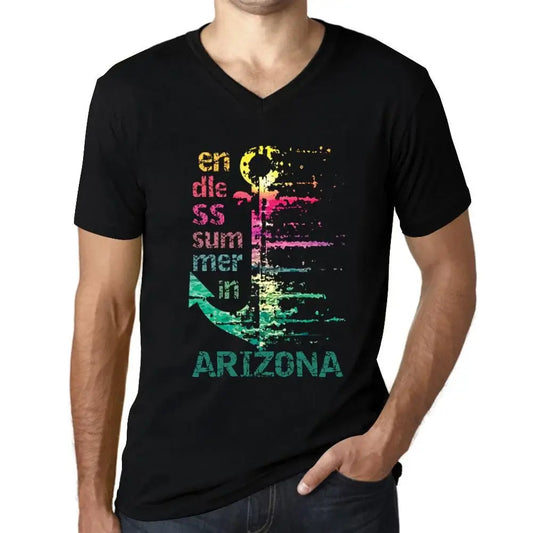 Men's Graphic T-Shirt V Neck Endless Summer In Arizona Eco-Friendly Limited Edition Short Sleeve Tee-Shirt Vintage Birthday Gift Novelty