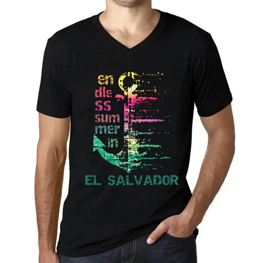 Men's Graphic T-Shirt V Neck Endless Summer In El Salvador Eco-Friendly Limited Edition Short Sleeve Tee-Shirt Vintage Birthday Gift Novelty