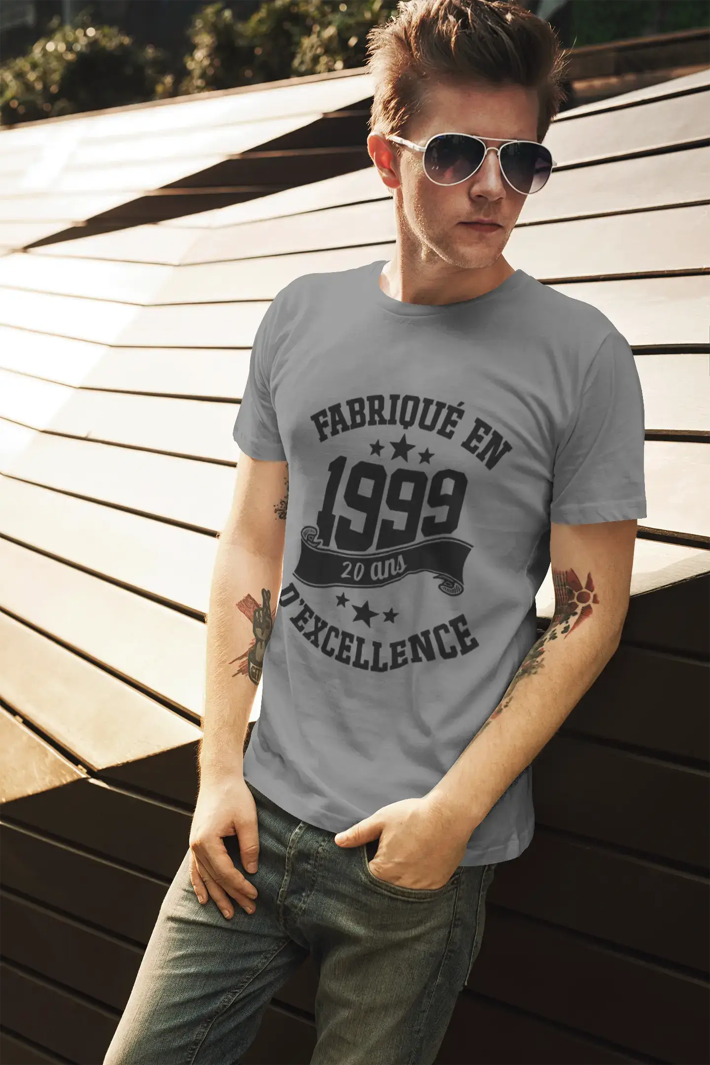 ULTRABASIC - Fabriqué en 1999, 20 Ans d'être Génial Unisex T-Shirt Gris Souris