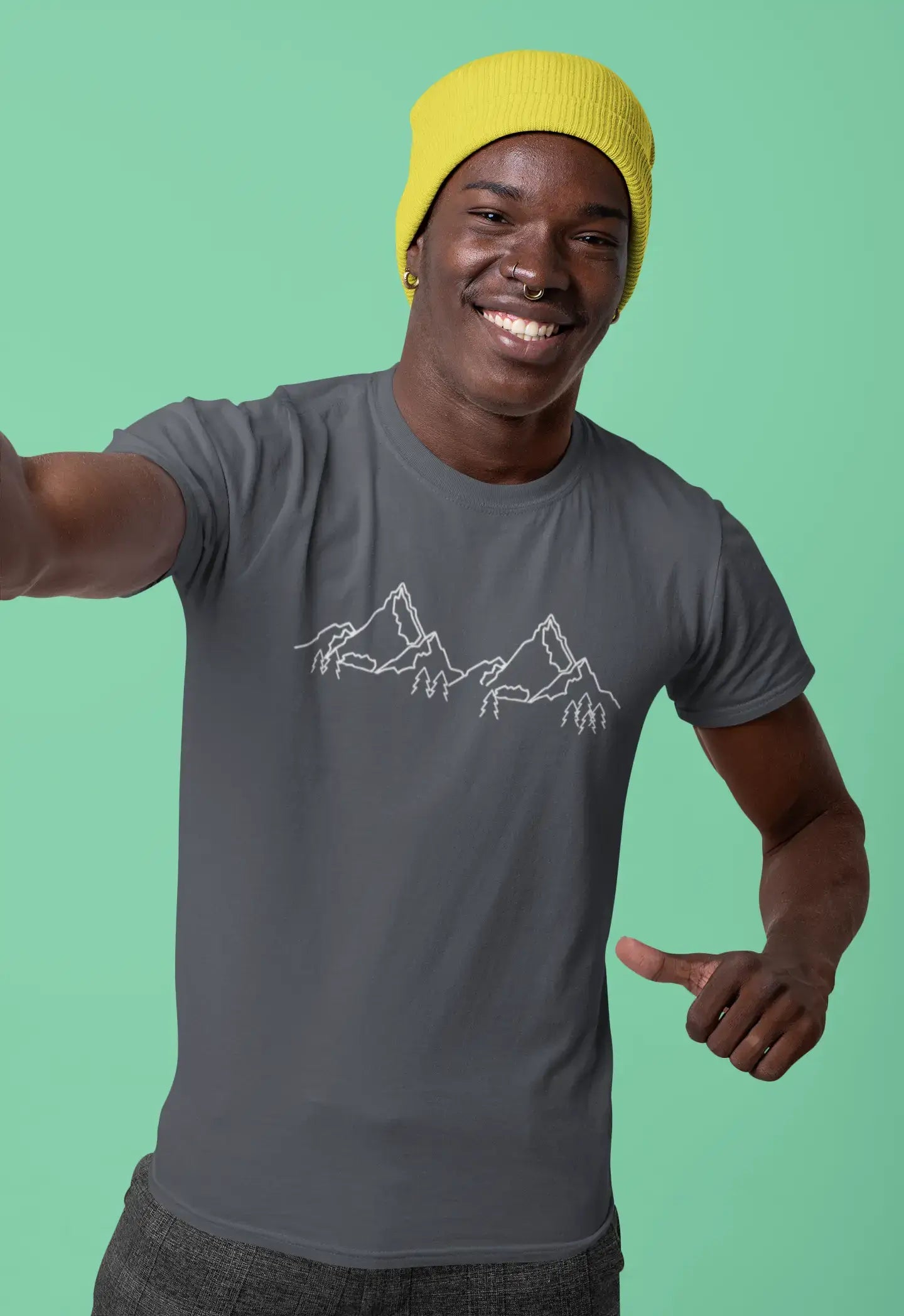 Ultrabasic - Homme Graphique Les Montagnes T-Shirt Imprimé Lettres