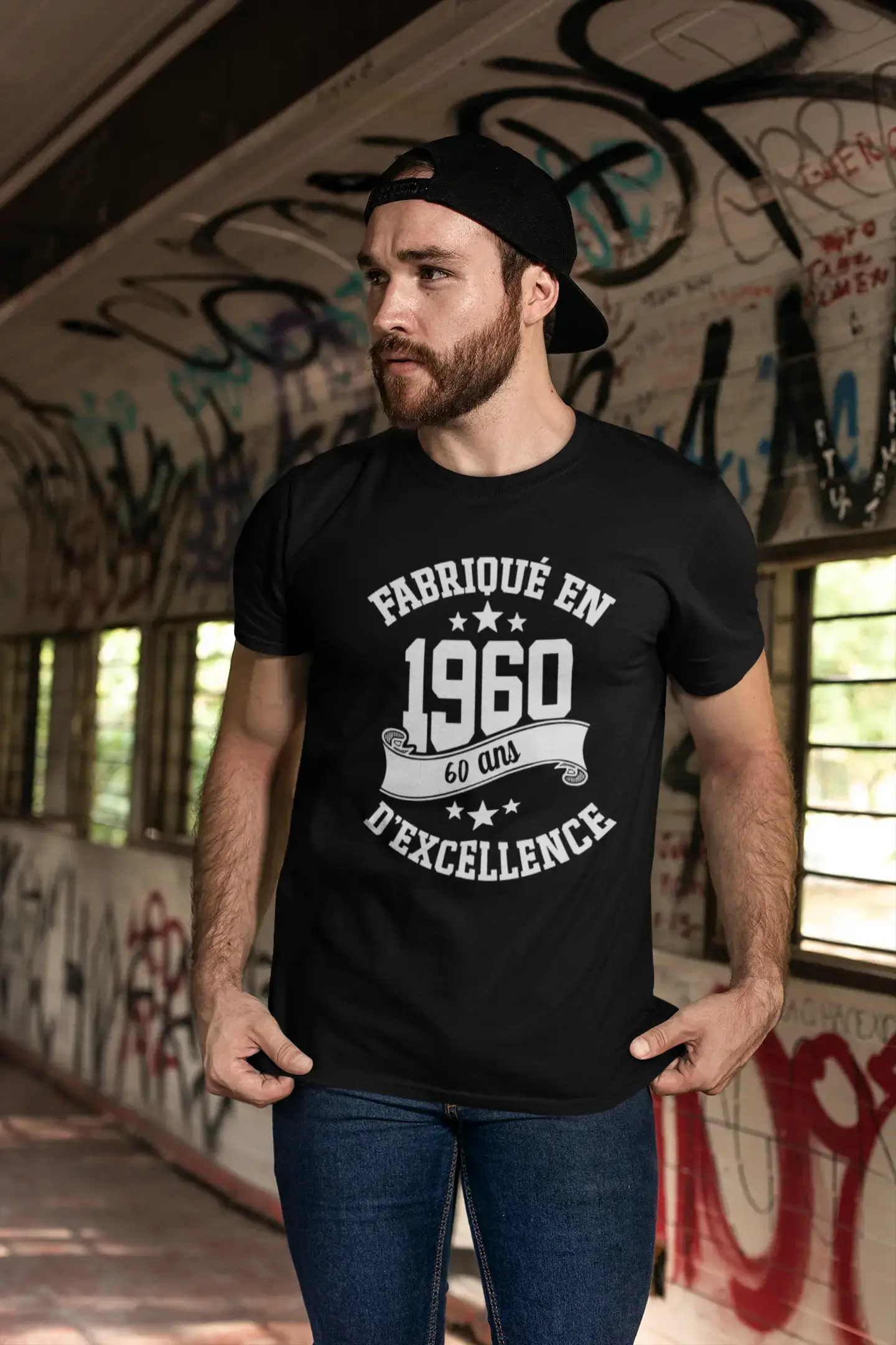 Ultrabasic® Fabriqué en 1960, 60 Ans d'être Génial T-Shirt Blanc Ch