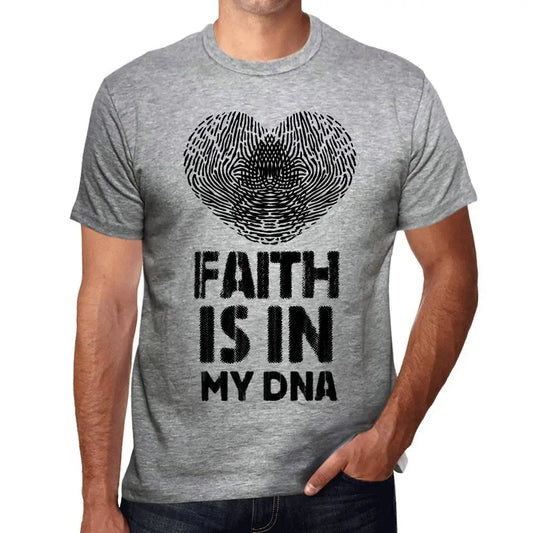 Men's Graphic T-Shirt Faith Is In My Dna Eco-Friendly Limited Edition Short Sleeve Tee-Shirt Vintage Birthday Gift Novelty