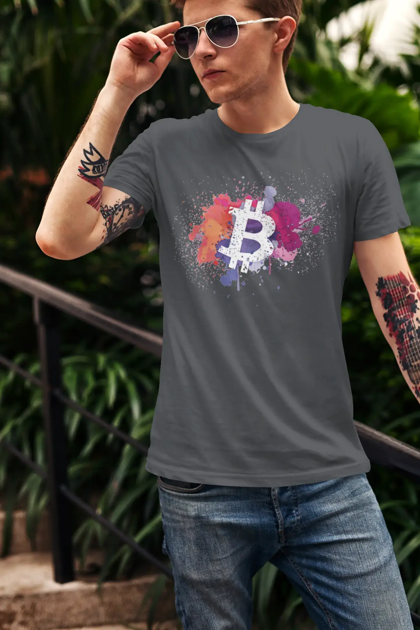 Men’s Graphic T-Shirt Bitcoin Art BTC HODL Crypto Traders Gift Idea