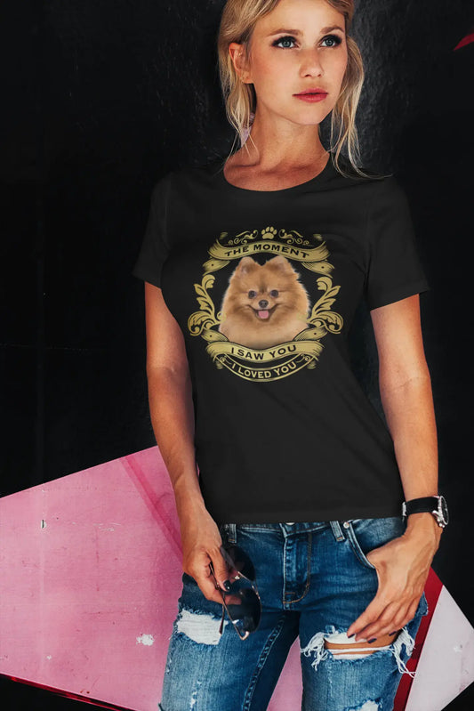 ULTRABASIC Women's Organic T-Shirt Pomeranian Dog - Moment I Saw You I Loved You Puppy Tee Shirt for Ladies