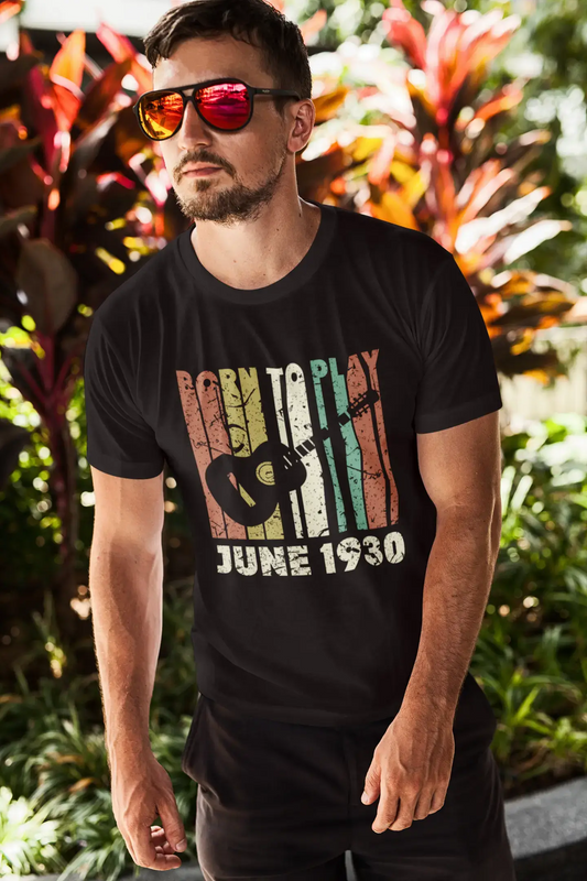 ULTRABASIC Men's T-Shirt Born To Play Guitar June 1930 - Gift for 90th Birthday Tee Shirt