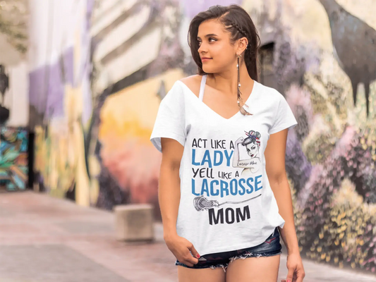 ULTRABASIC Women's T-Shirt Act Like a Lady Yell Like a Lacrosse Mom - Vintage Shirt