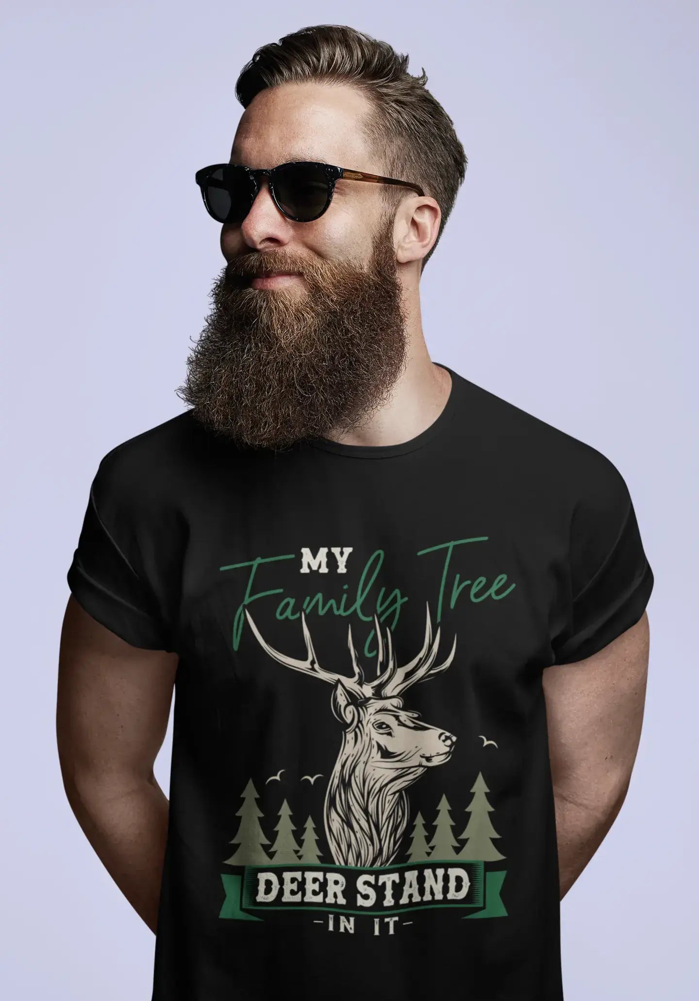 ULTRABASIC Graphic Men's T-Shirt My Family Tree Deer Stand In It - Vintage Hunter's Tee Shirt