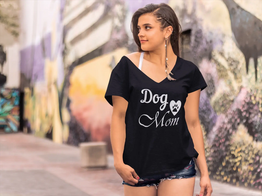 ULTRABASIC Women's T-Shirt Dog Mom - Cute Heart Paw Short Sleeve Tee Shirt Tops